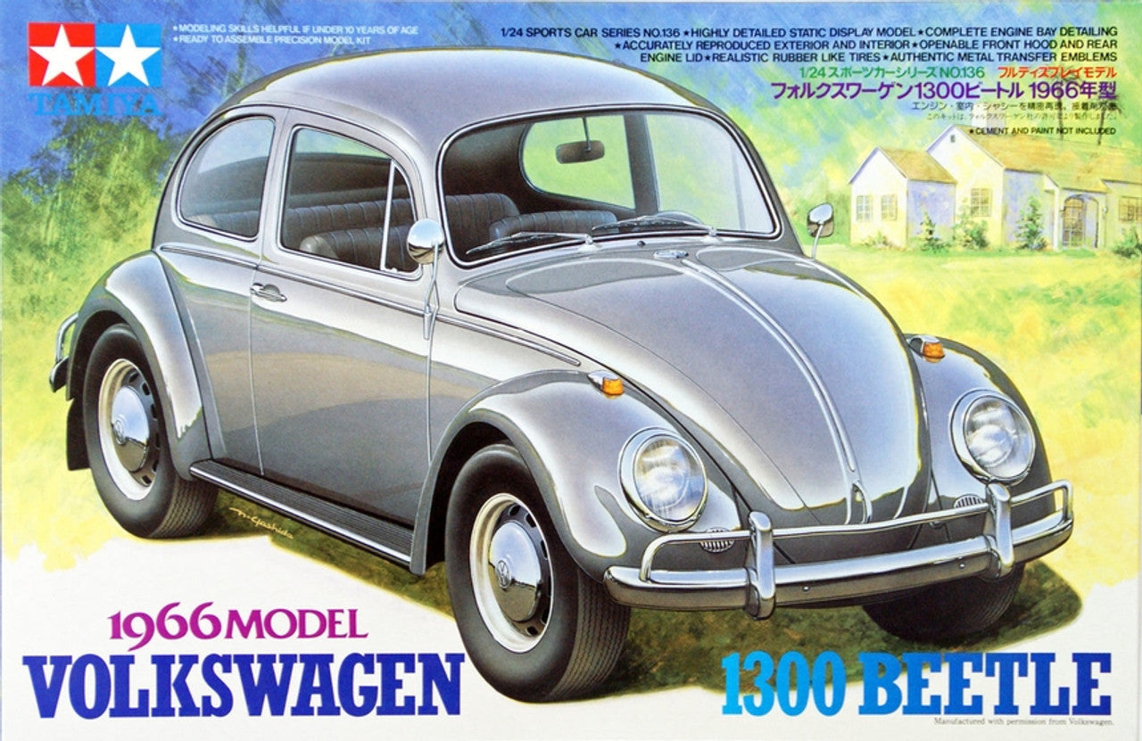 Tamiya 24136 1966 VW 1300 Beetle 1/24 Scale Model Kit