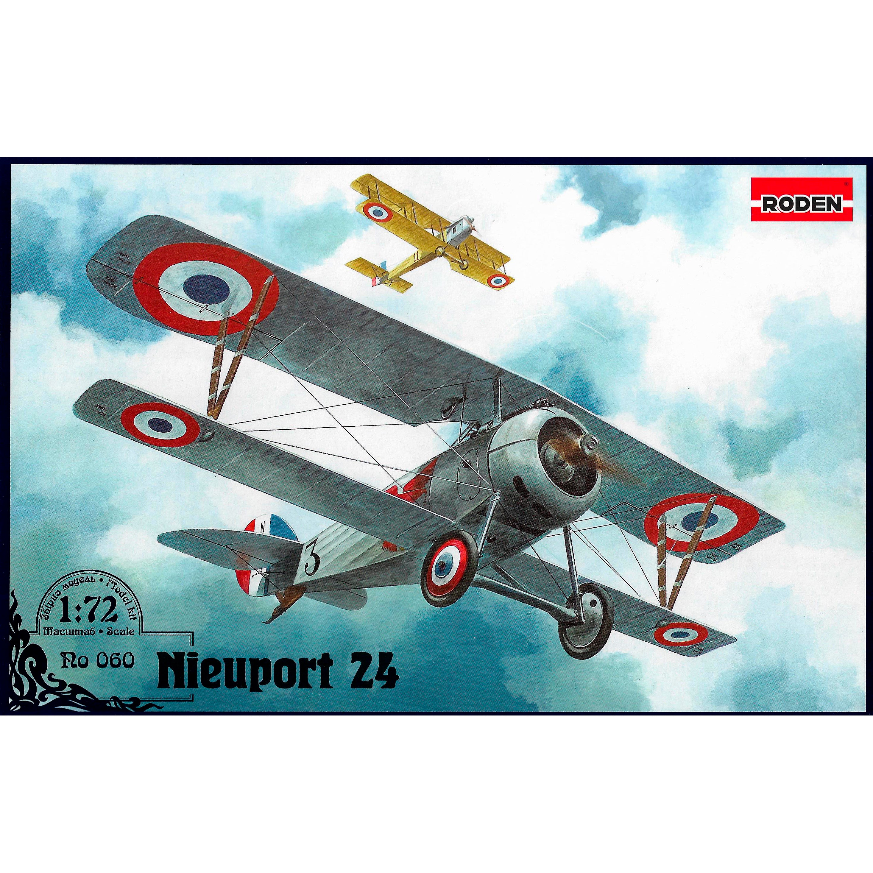 Roden 60 Nieuport 24 WWI Biplane 1/72 Scale Model Kit