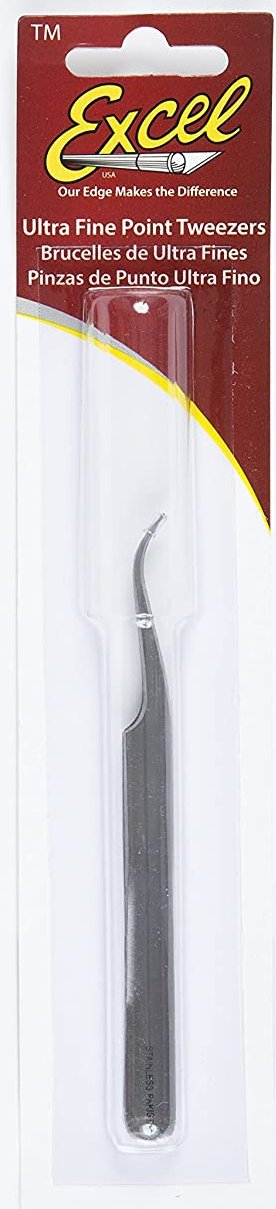 Excel Blades 30417 Slant Point Stainless Steel Pointed Tweezers