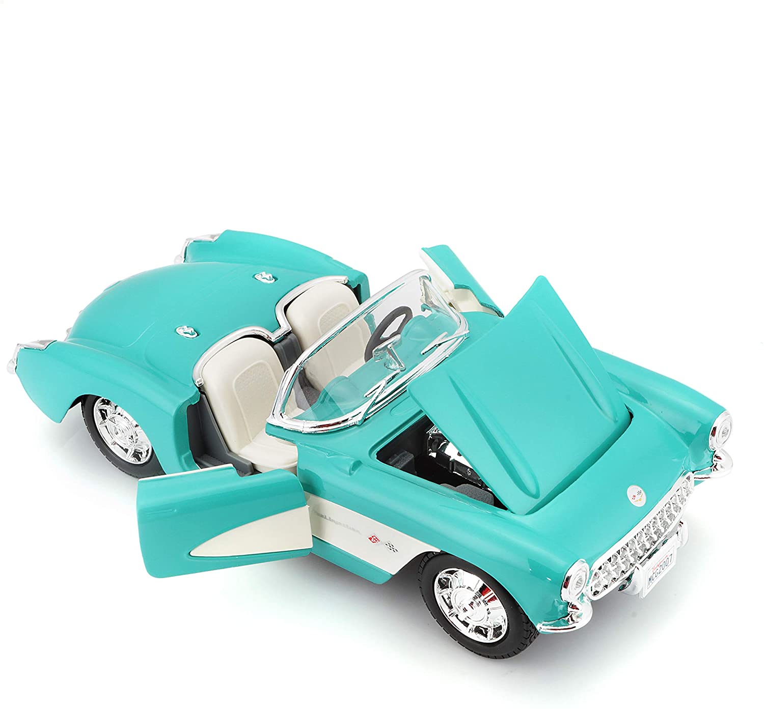Maisto 31275 1957 Chevrolet Corvette Turquoise & White 1/24 Scale Die-Cast Model