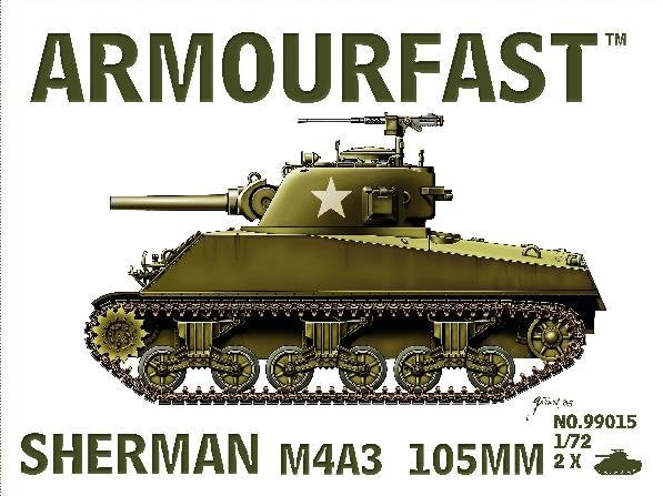 ARF99015: 1/72 Sherman M4A3 Tank w/105mm Gun (2)