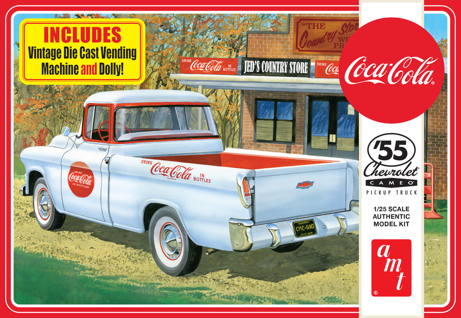 AMT 1094 1955 Chevy Cameo Pickup Coca-Cola 1/25 Scale Model Kit