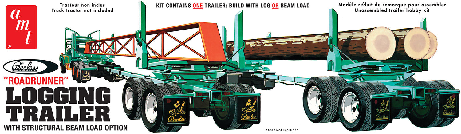 AMT 1103 Peerless Logging Trailer 1/25 Scale Model Kit