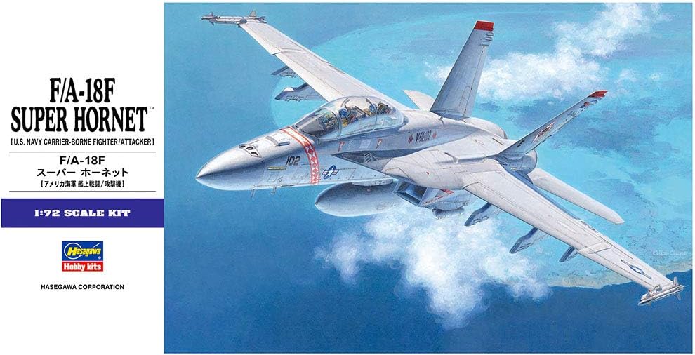 Hasegawa E18 00548 F/A-18F Super Hornet US Navy Fighter 1/72 Scale Model Kit