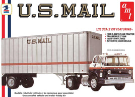 AMT 1326 Ford C-900 US Mail Truck w/USPS Trailer 1:25 Scale Model Kit