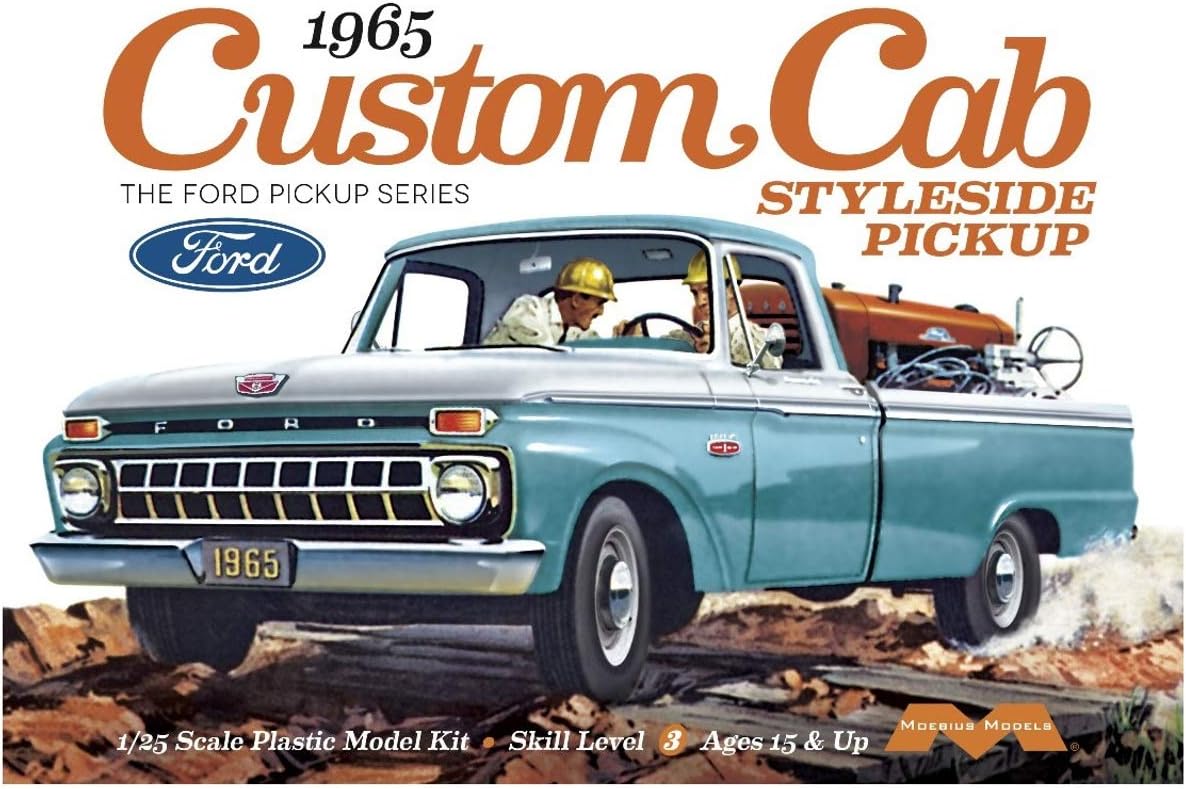 Moebius Models 1234 1965 Ford Custom Cab Styleside Pickup Truck 1/25 Scale Model Kit