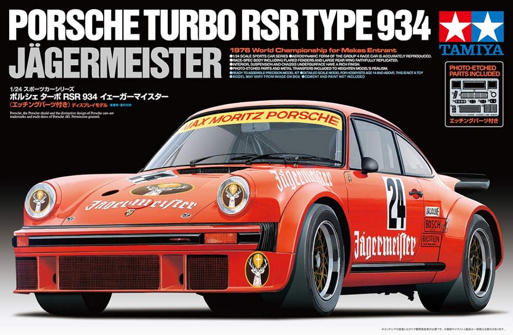 Tamiya 24328 Porsche Turbo RSR Type 934 Jagermeister 1/24 Scale Model Kit