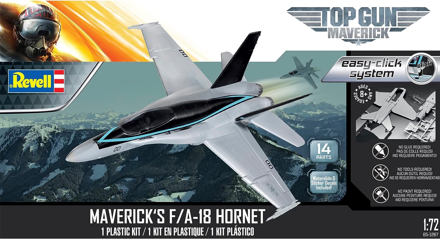 Revell 85-1267 F/A-18 Super Hornet Top Gun Maverick 1/72 Scale EasyClick Model Kit