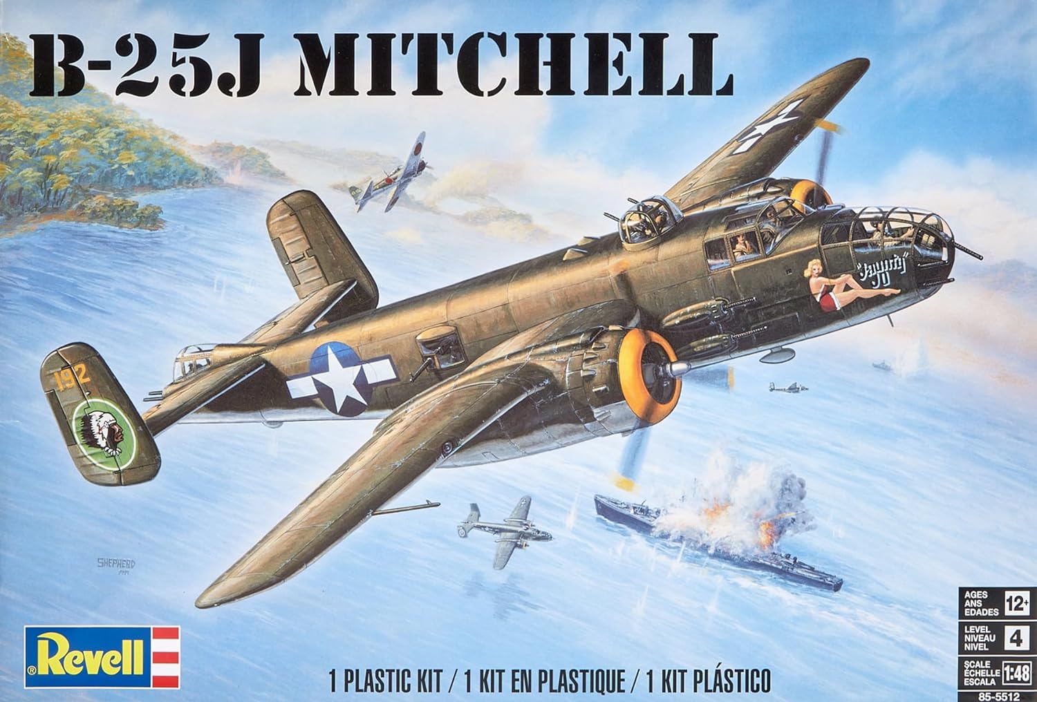 Revell 85-5512 B-25J Mitchell Bomber 1/48 Scale Model Kit