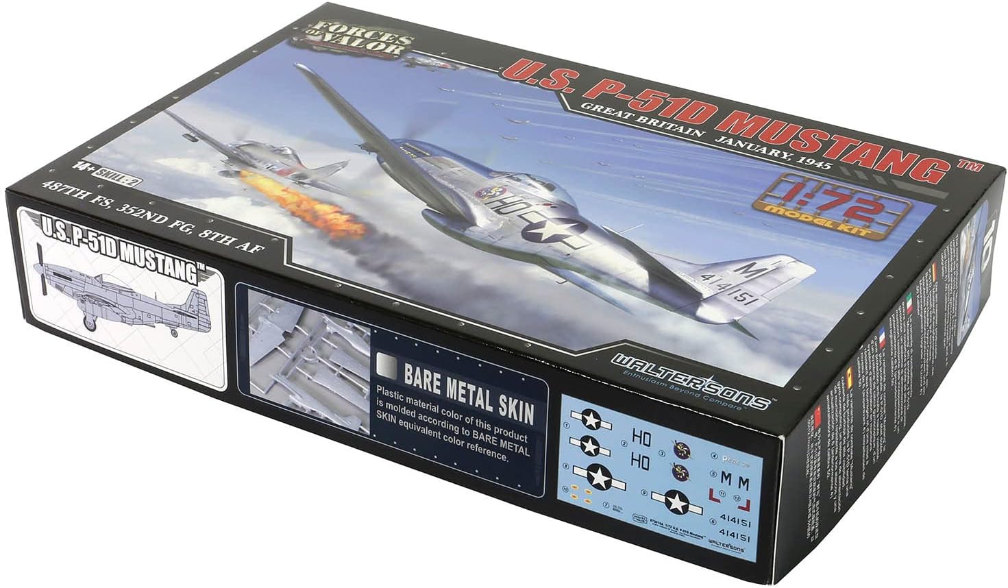 Forces of Valor 873010A U.S. P-51D Mustang 1/72 Scale Model Kit