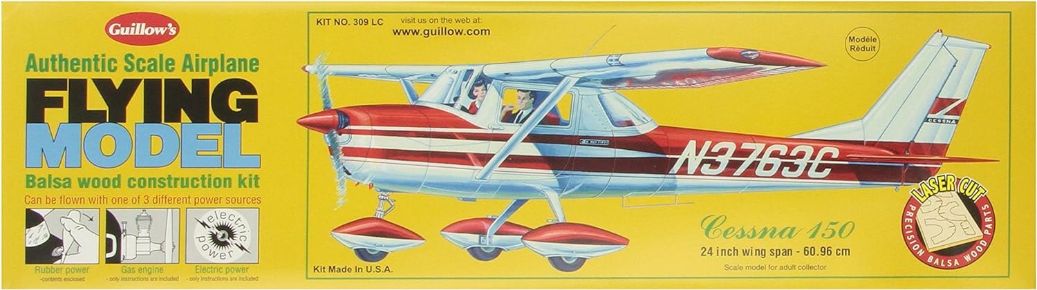 Guillow’s 309 LC Cessna 150 1/16 Scale Balsa Wood Model Kit