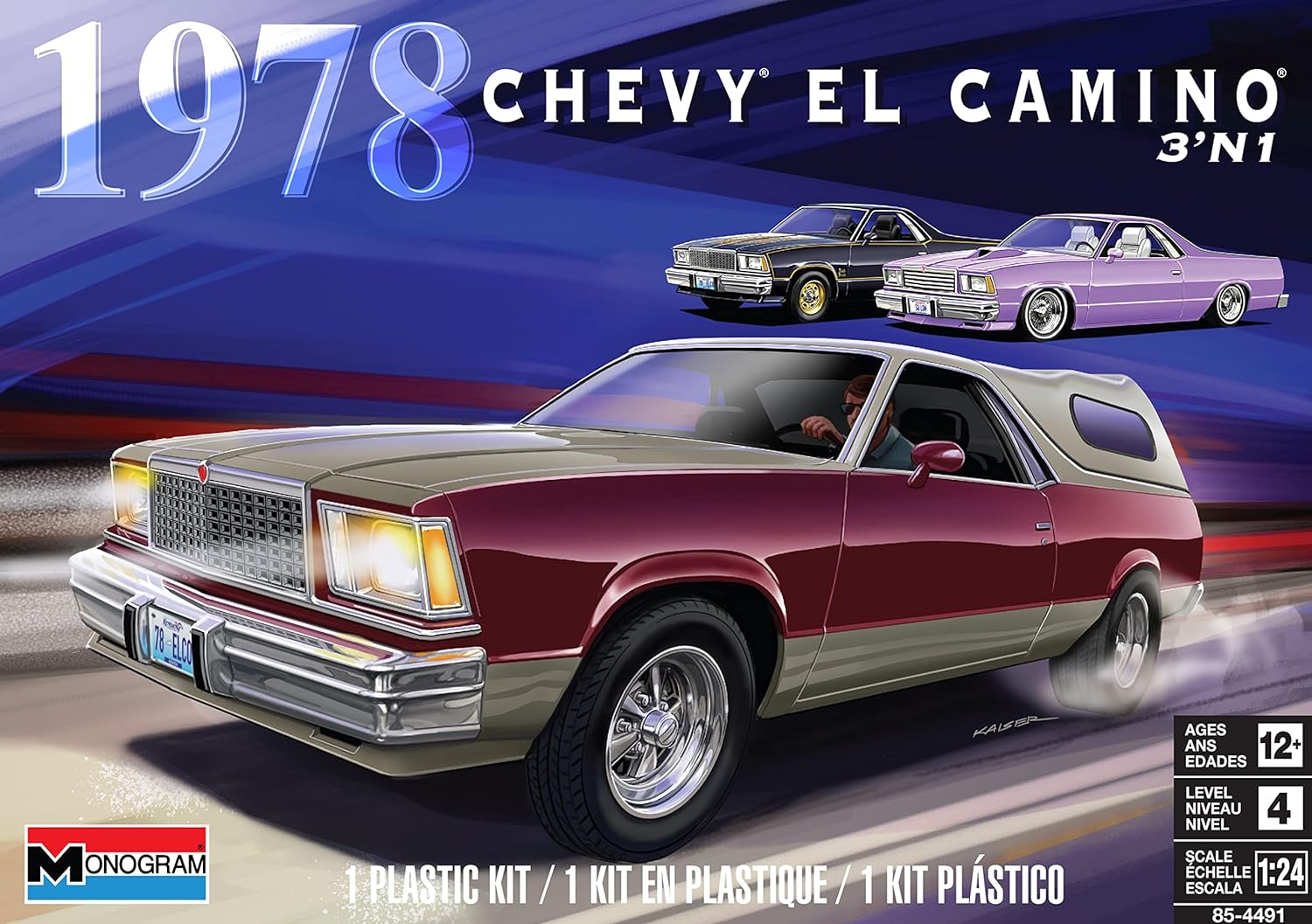 Revell 85-4491 1978 El Camino 3’N1 1/25 Scale Model Kit