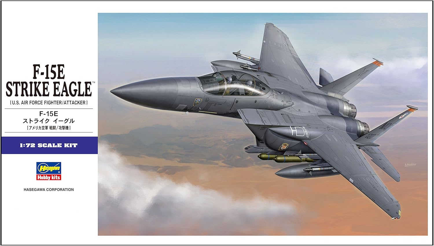 Hasegawa E39 01569 F-15E Strike Eagle Fighter 1/72 Scale Model Kit