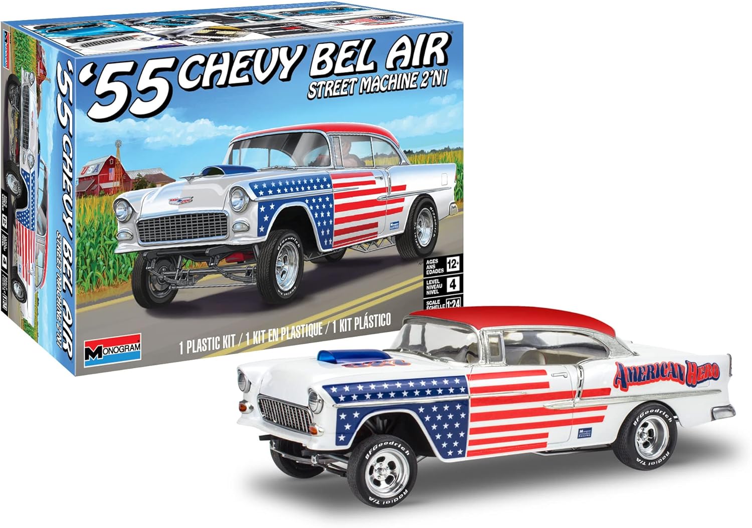 Revell 14519 1955 Chevy Bel Air Street Machine 2’N1 1/24 Scale Model Kit
