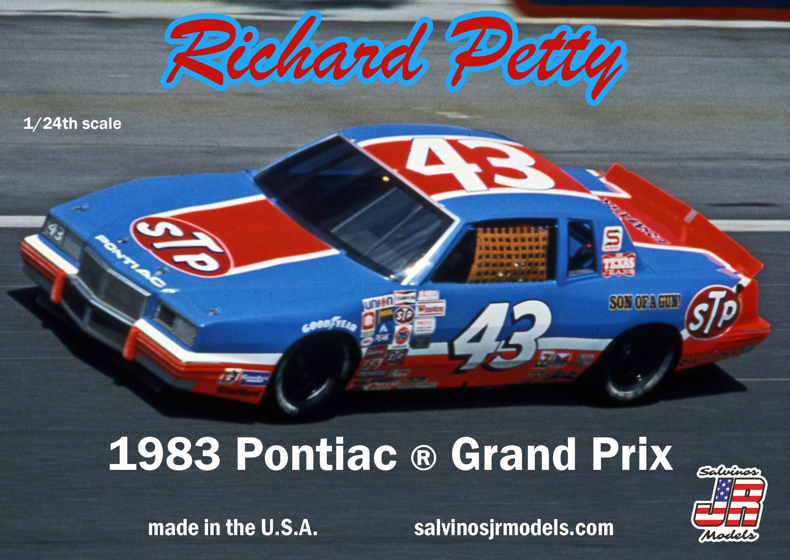 Salvinos JR Models RPGP1983T Richard Petty 1983 #43 Grand Prix 1/24 Scale Model Kit