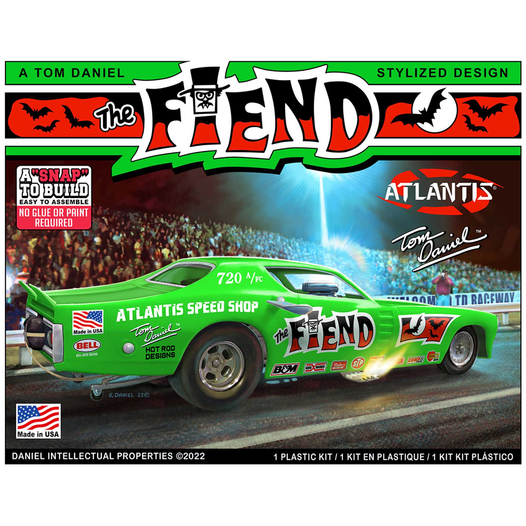 Atlantis Models 8278 Tom Daniel Fiend Funny Car Snap 1/32 Plastic Model Kit