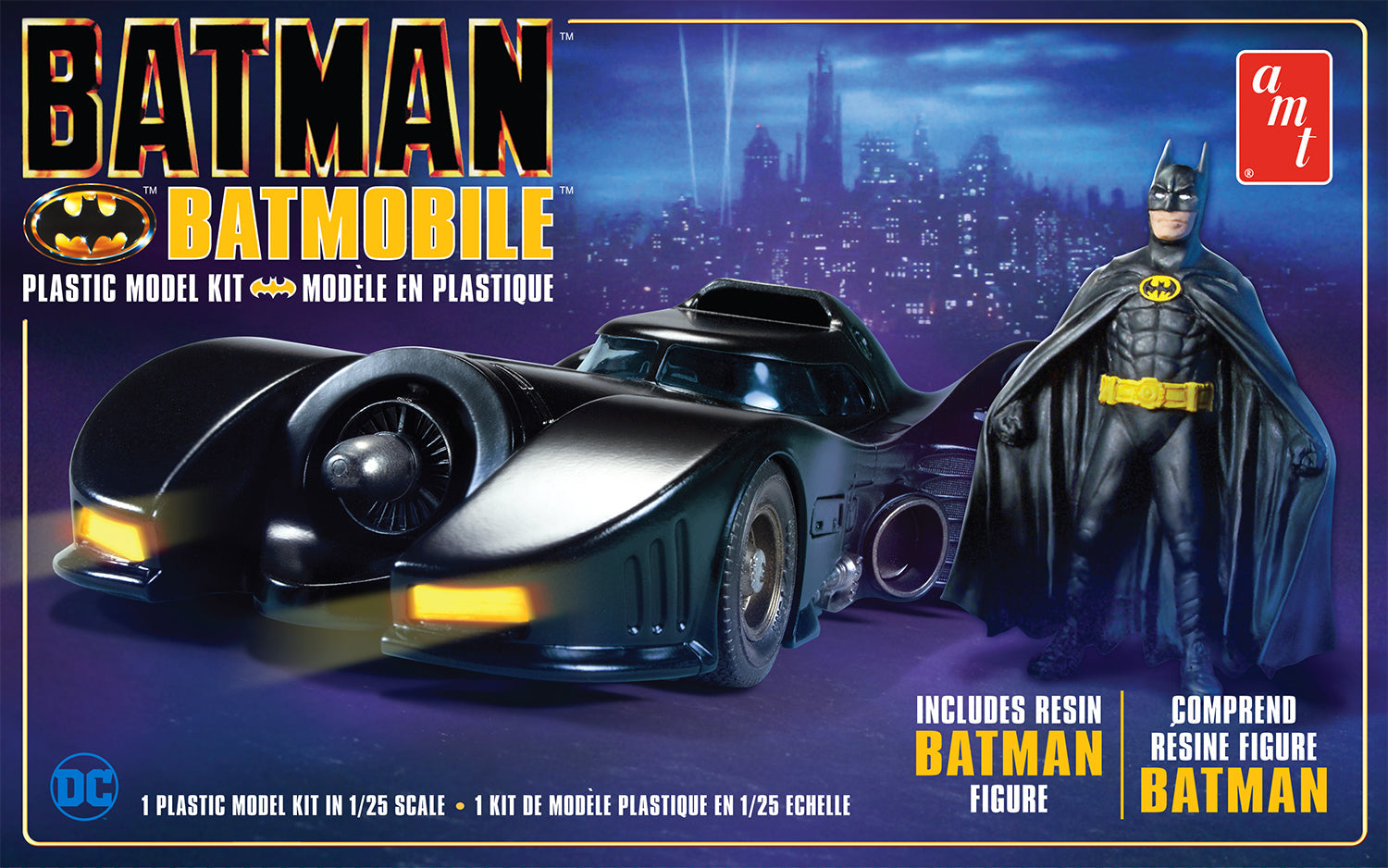 AMT 1107 1989 Batmobile w/Resin Batman Figure 1/25 Scale Model Kit