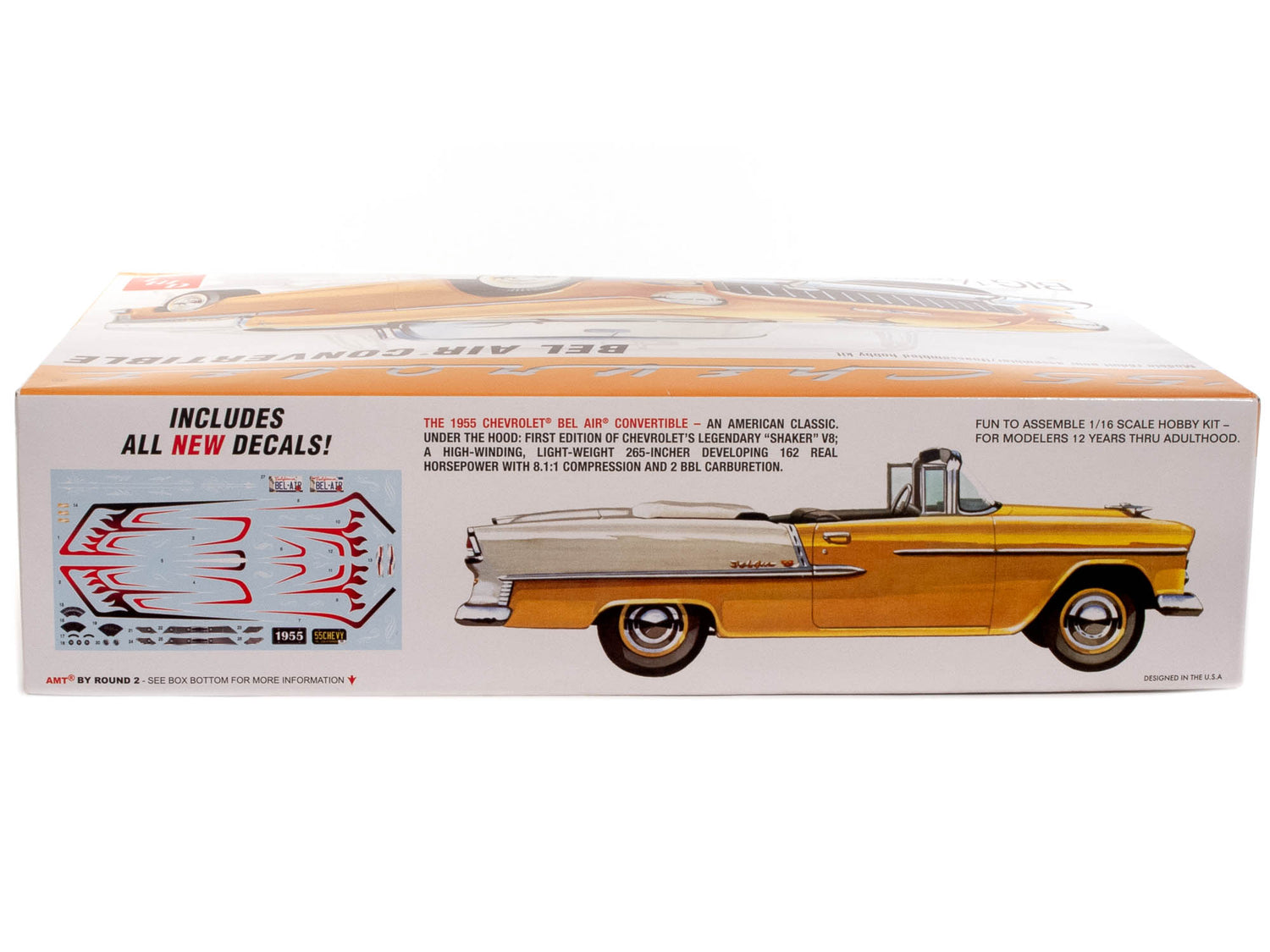 AMT 1134 1955 Chevy Bel Air Convertible 1/16 Scale Model Kit