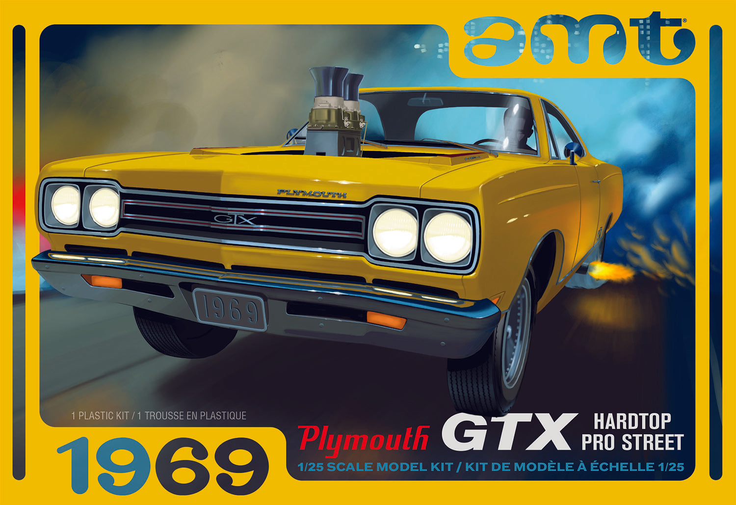 AMT 1180 1969 Plymouth GTX Hardtop Pro Street 1/25 Scale Model Kit