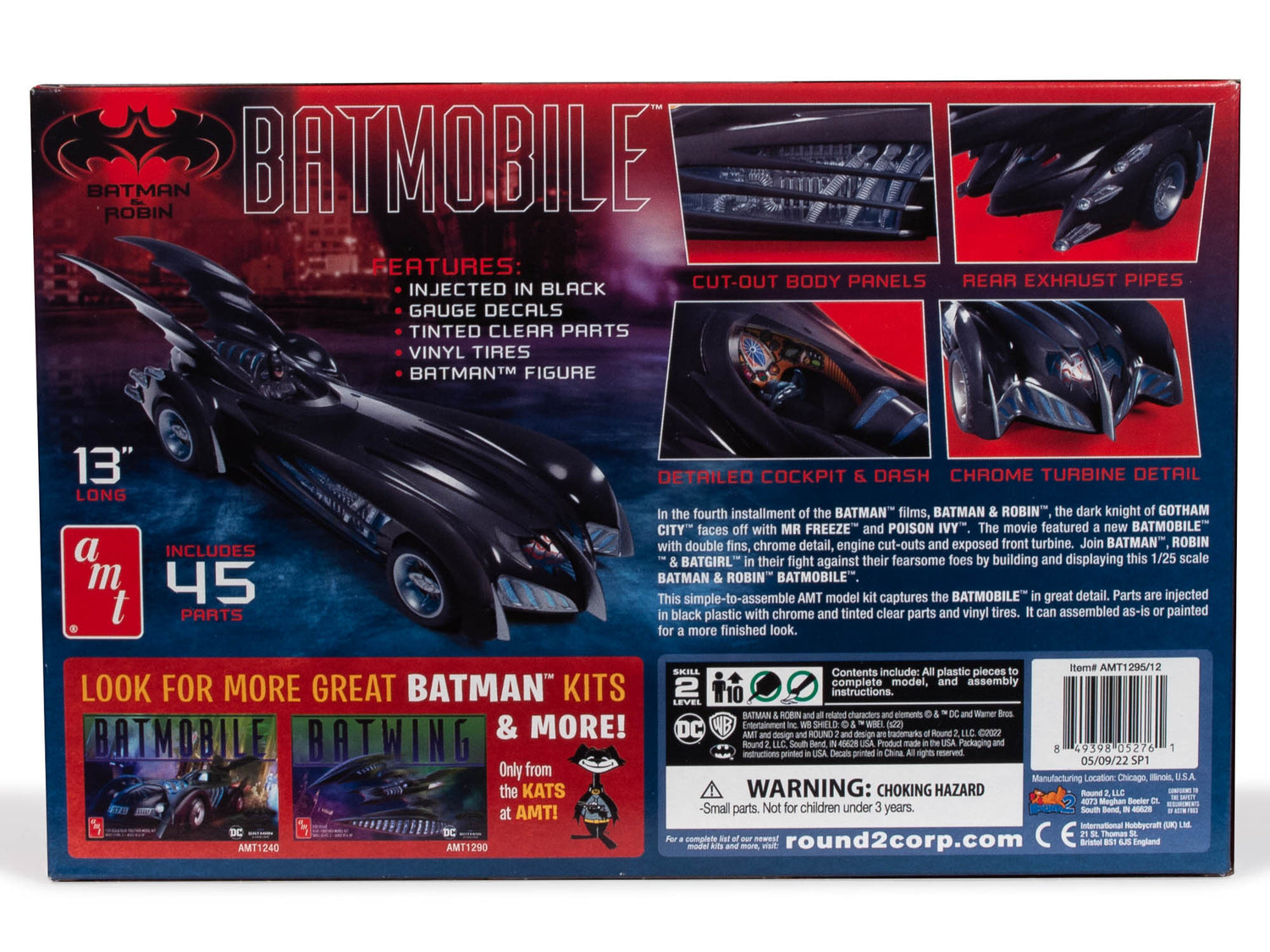AMT 1295 Batman & Robin Movie Batmobile 1/25 Scale Model Kit