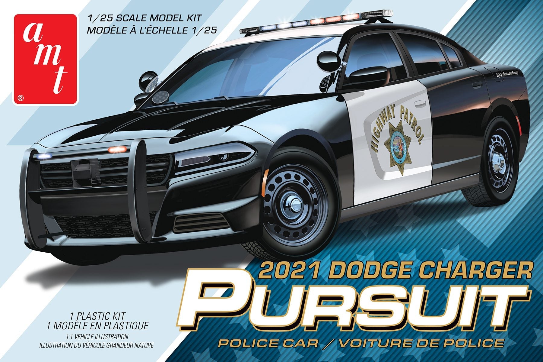 AMT 1324 2021 Dodge Charger Police Pursuit 1/25 Scale Model Kit