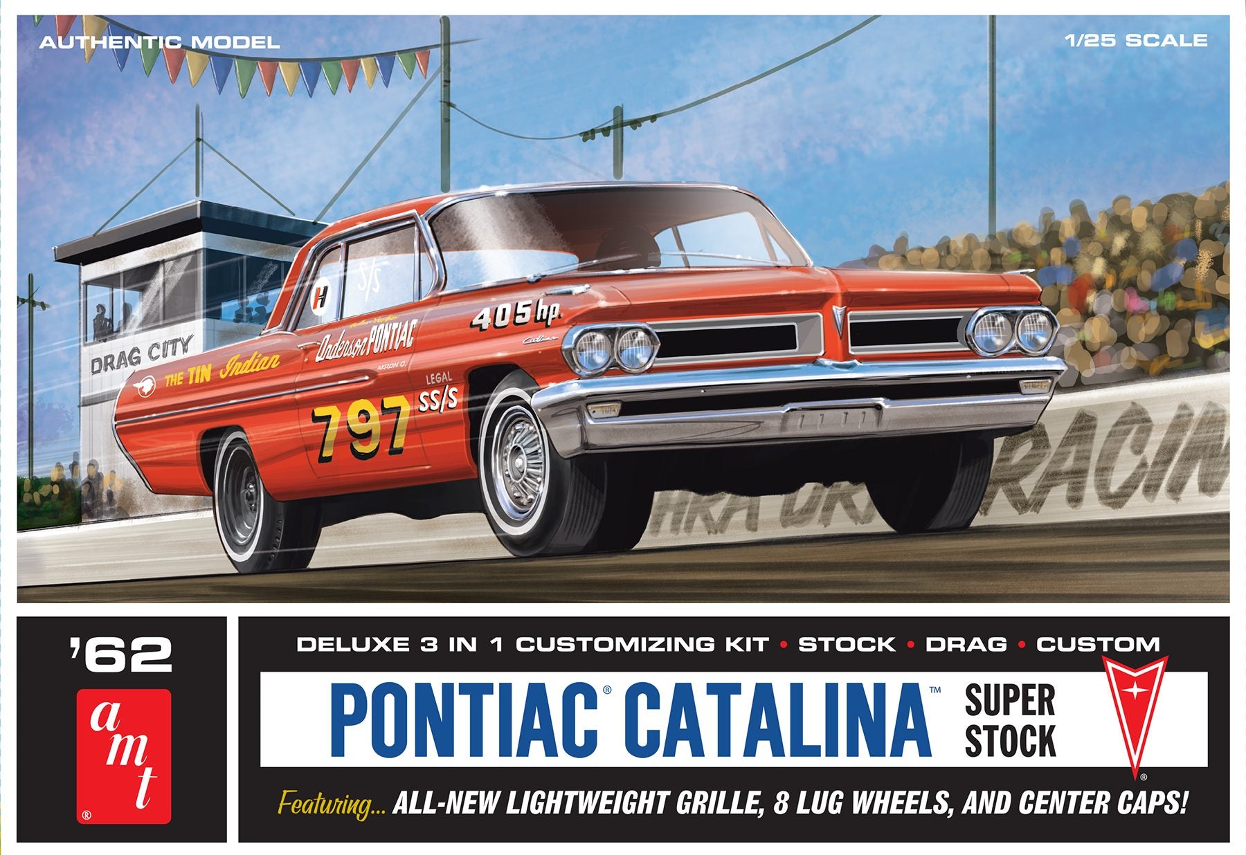 AMT 1392 1962 Pontiac Catalina Super Stock 1/25 Scale Model Kit