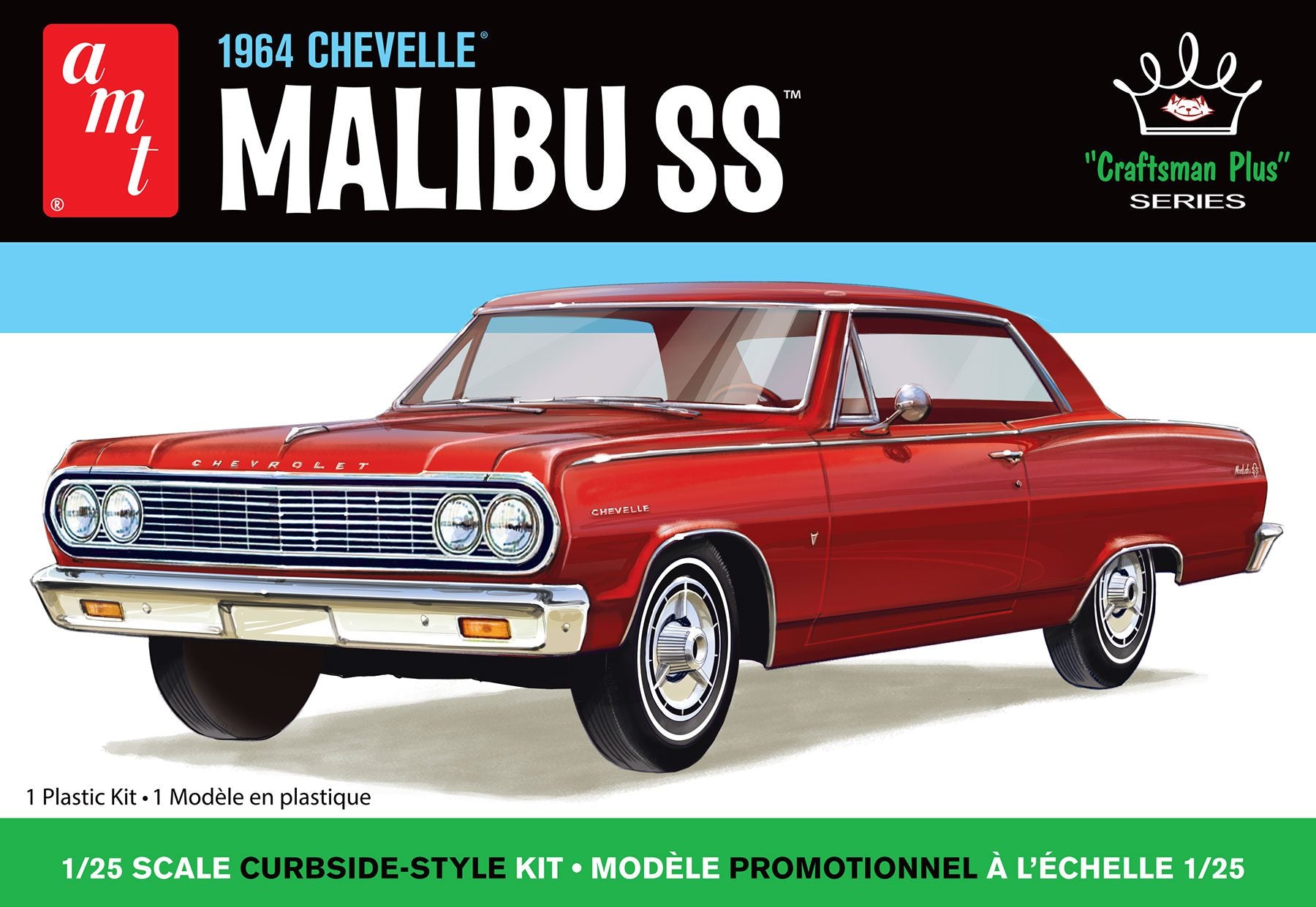 AMT 1426 1964 Chevy Chevelle Malibu Super Sport “Craftsman Plus” 1/25 Scale Model Kit