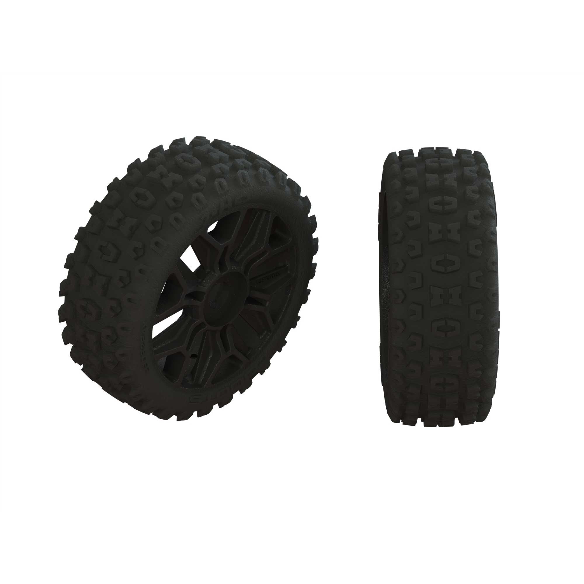 ARA550057: HO Tire Set Glued Black (2)