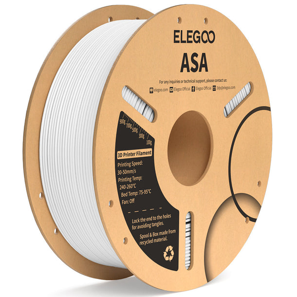 Elegoo White ASA 1.75mm Filament Spool 1KG