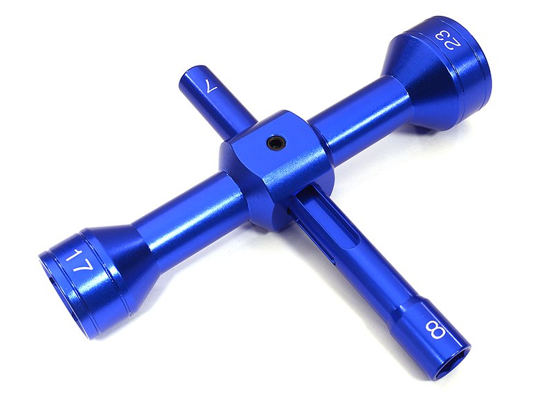 Integy C22774BLUE Quad Hex Socket Wrench 7mm / 8mm / 17mm / 23mm