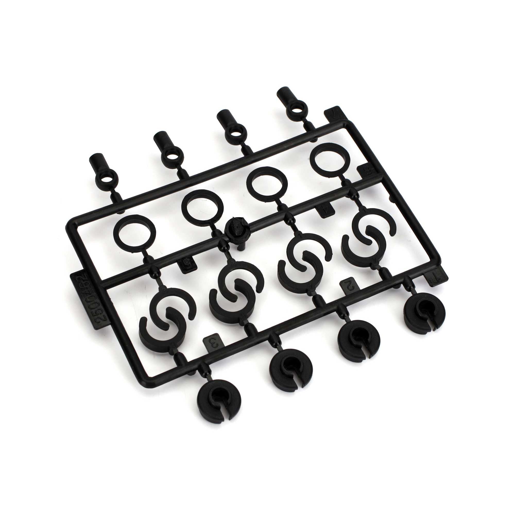 ECX 1038 Shock End, Spring Cup, Spring Clip Set: All ECX 1/10 2WD