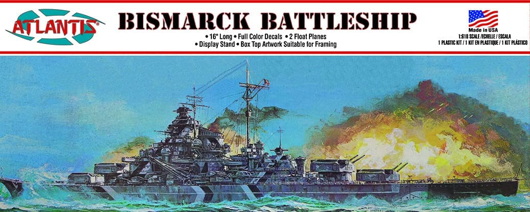 Atlantis Models 3008 Bismarck Battleship 1/618 Plastic Model Kit