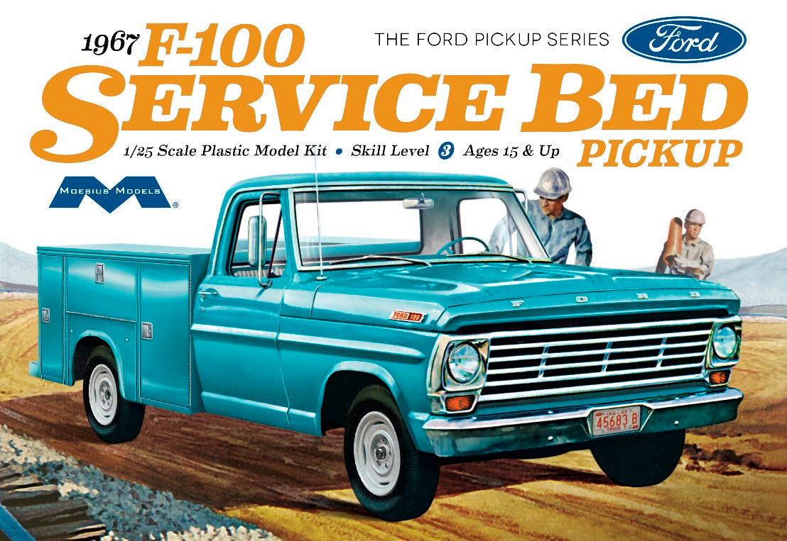 Moebius Models 1239 1967 Ford F100 Service Bed Truck 1/25 Scale Model Kit