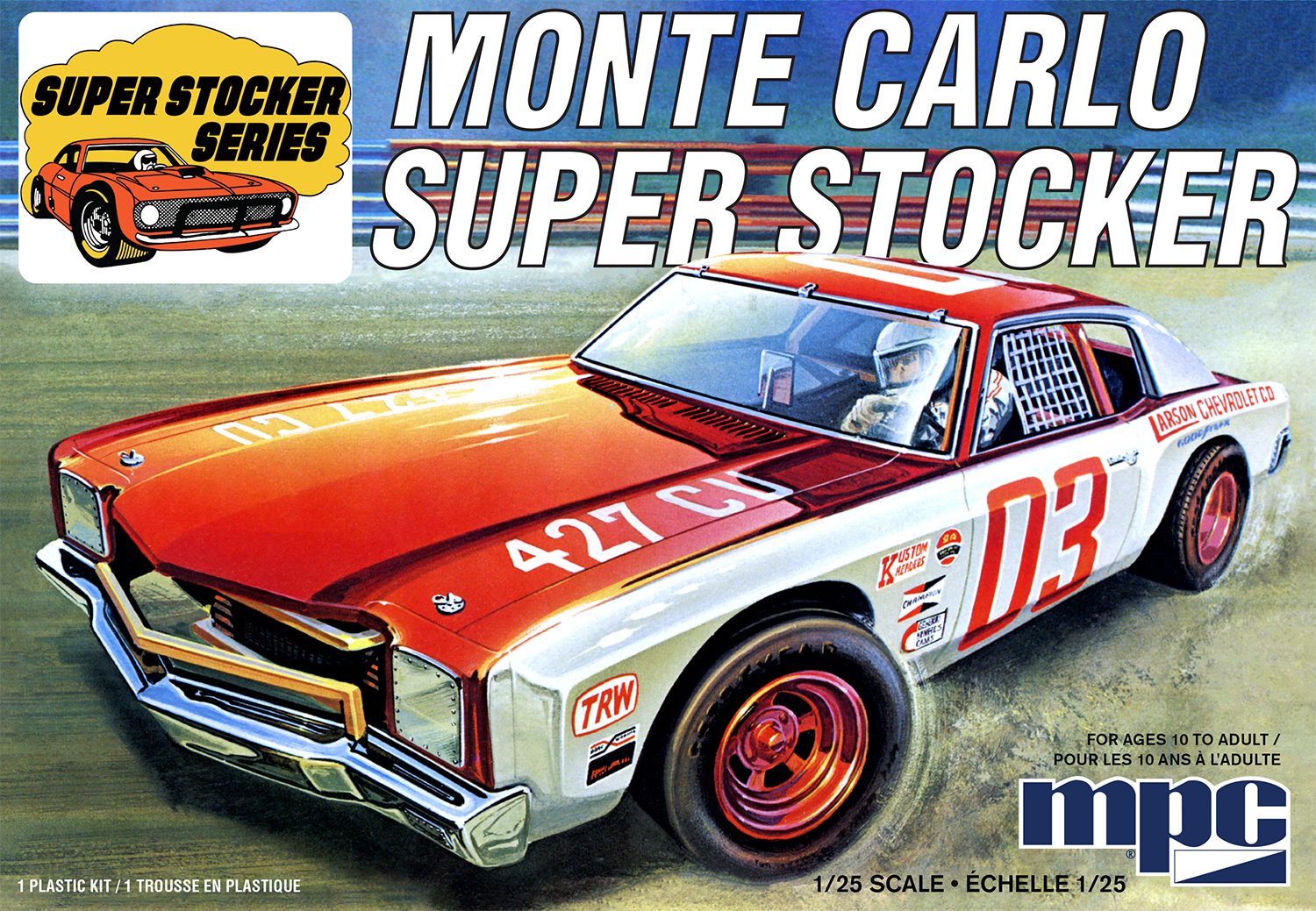 MPC 962 1971 Chevy Monte Carlo Super Stocker 1/25 Scale Model Kit