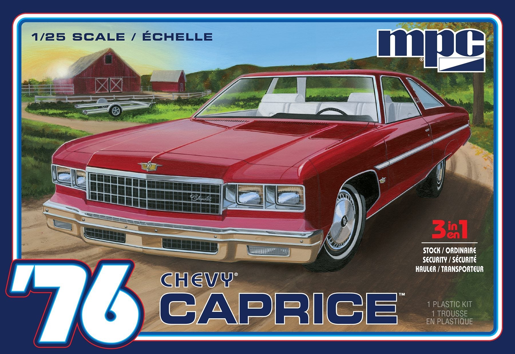 MPC 963 1976 Chevy Caprice W/Trailer 1/25 Scale Model Kit