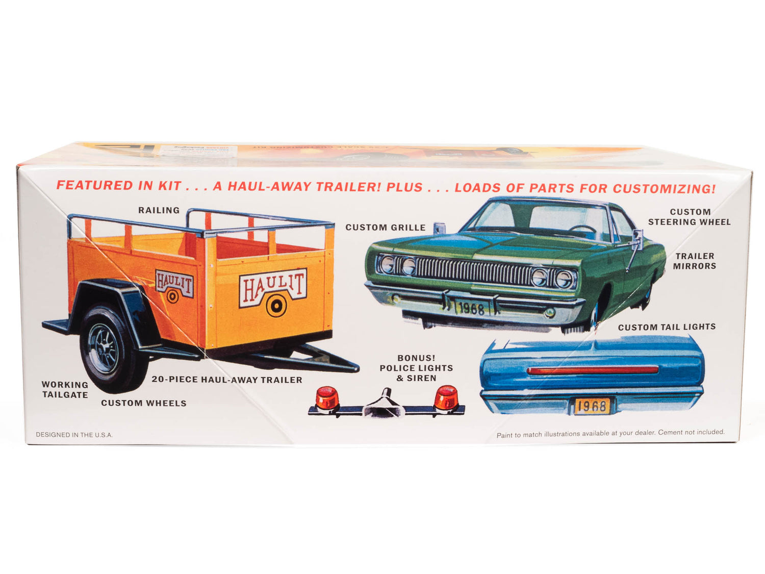 MPC 975 1968 Dodge Coronet Hardtop w/Trailer 1/25 Scale Model Kit