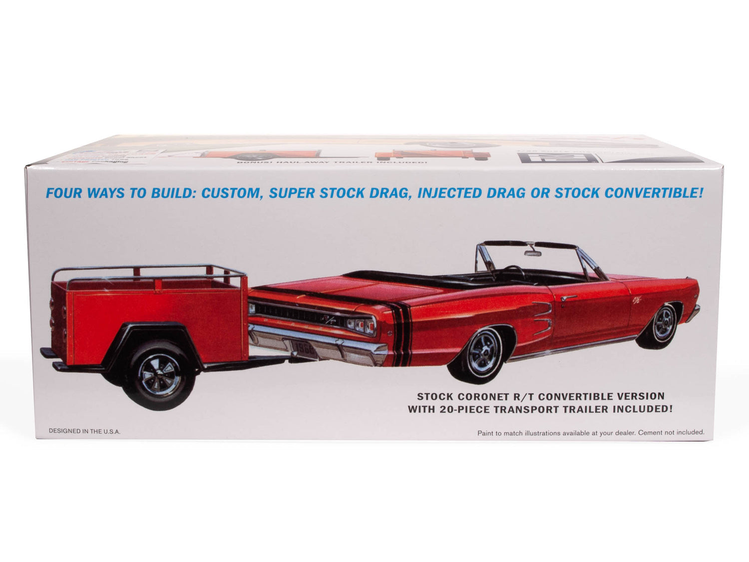 MPC 978 1968 Dodge Coronet Convertible w/Trailer 1/25 Scale Model Kit