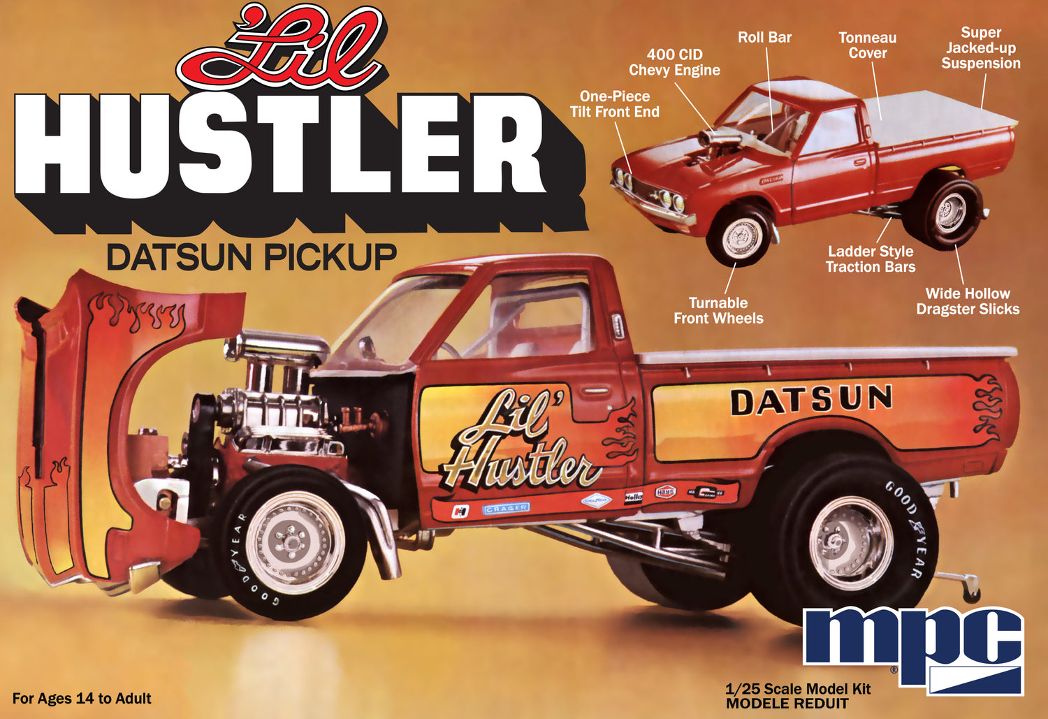 MPC 982 1975 Datsun Pickup Li'l Hustler 1/25 Scale Model Kit