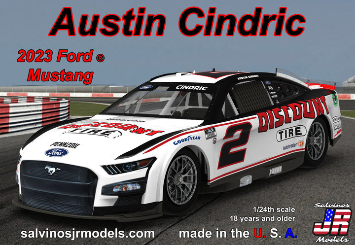 Salvinos JR Models PF2023ACP Team Penske 2023 #2 Discount Tire Mustang Driven by Austin Cindric 1/24 Scale Model Kit