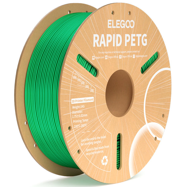 Elegoo Green Rapid PETG 1.75mm Filament Spool 1KG