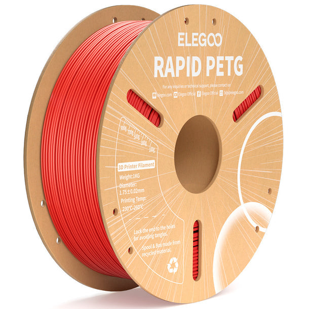 Elegoo Red Rapid PETG 1.75mm Filament Spool 1KG