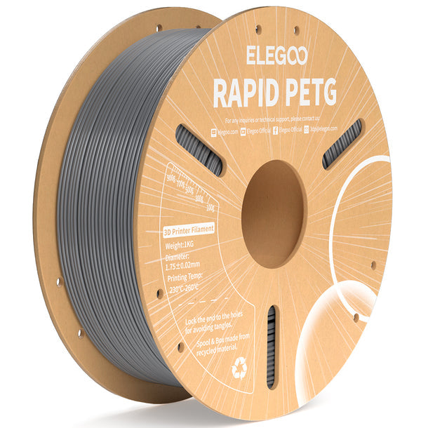 Elegoo Grey Rapid PETG 1.75mm Filament Spool 1KG