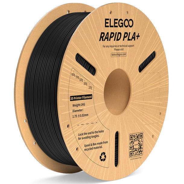 Elegoo Black Rapid PLA+ 1.75mm Filament Spool 1KG