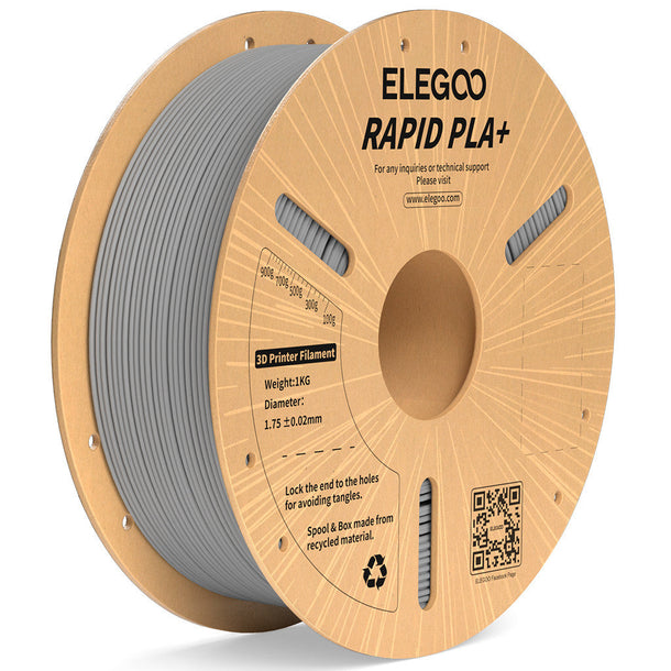 Elegoo Grey Rapid PLA+ 1.75mm Filament Spool 1KG