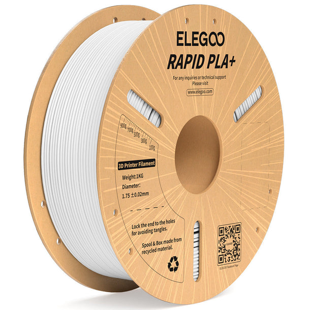 Elegoo White Rapid PLA+ 1.75mm Filament Spool 1KG