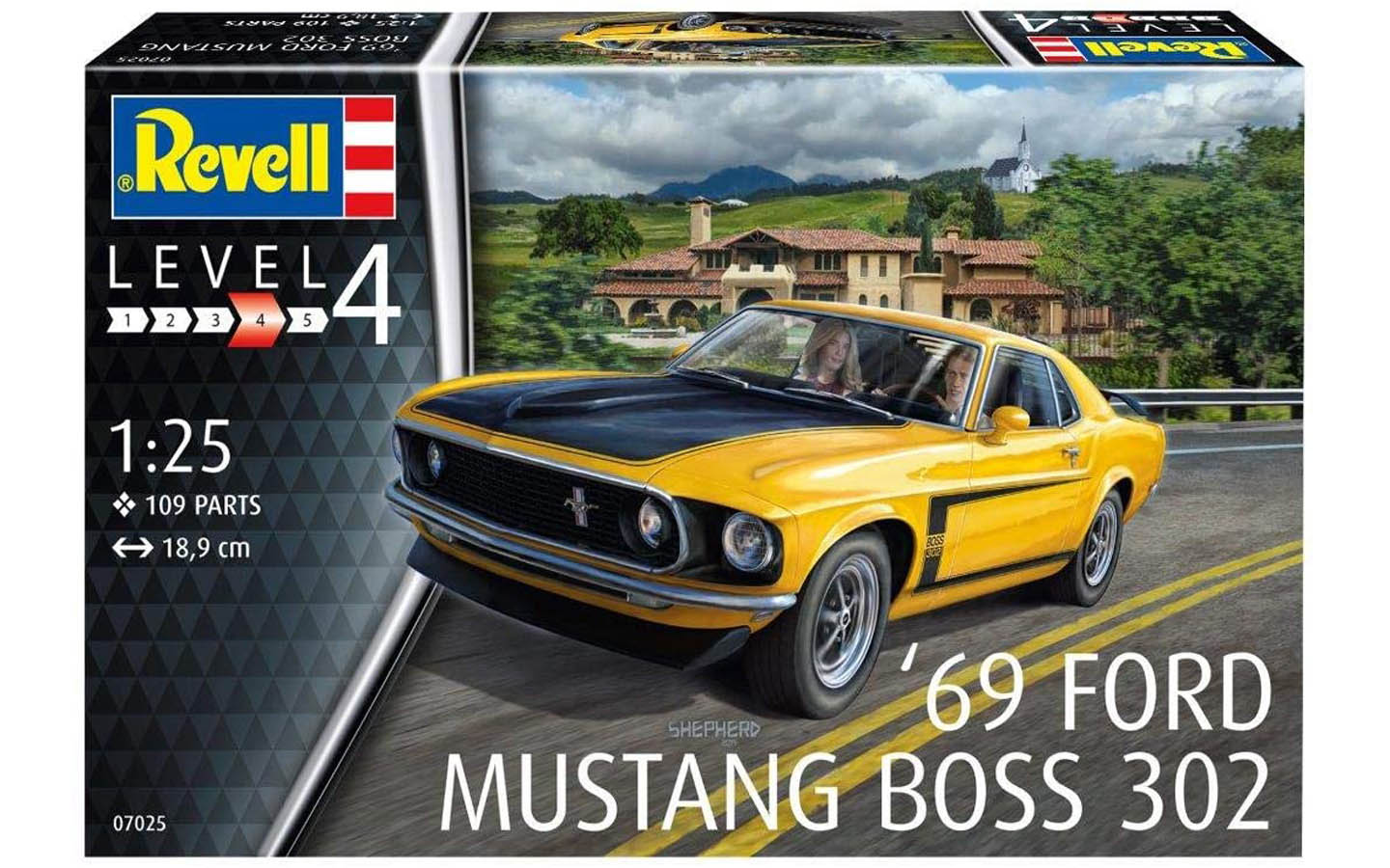 Revell 07025 1969 Boss 302 Mustang 1/25 Scale Model Kit