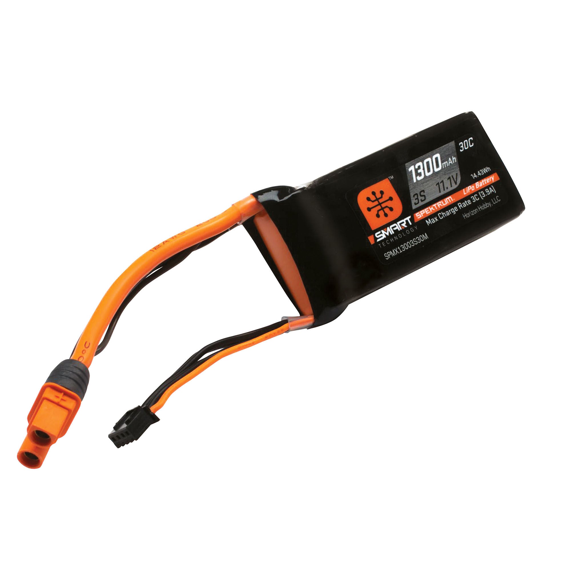 Spektrum SPMX13003S30M 11.1V 1300mAh 3 Cell 30C Smart LiPo Battery with IC3 Connector