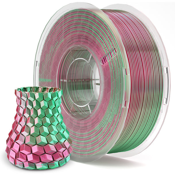 Elegoo Green / Red Silk PLA 1.75mm Filament Spool 1KG