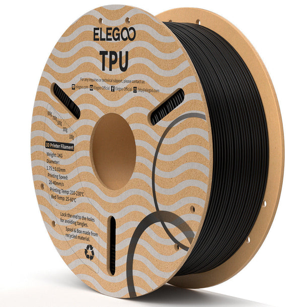 Elegoo Black TPU 1.75mm Filament Spool 1KG