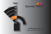 AFX70603: Track Curve 9" Radius Pair 1/8 Circle